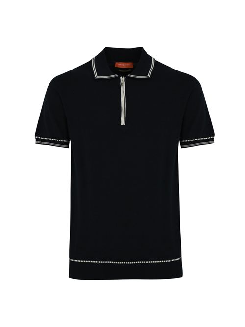 Polo con zip in cotone Blu DANIELE FIESOLI | DF 032723